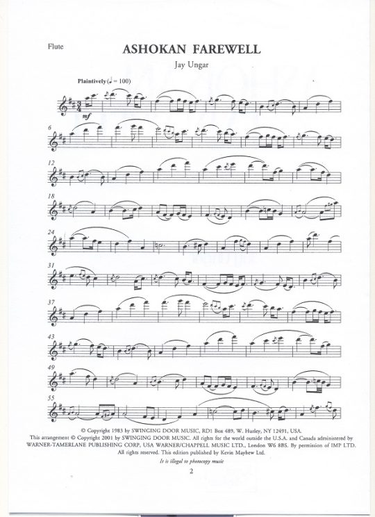 Buy Ashokan Farewell Online at 10.99 Flute World