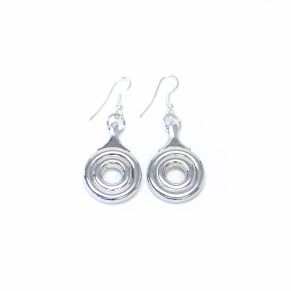 silver flute open hole keys as earrings
