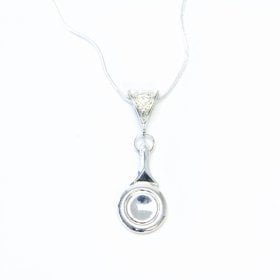 silver flute trill key on silver chain necklace