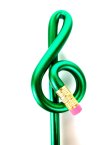Treble Clef Pencil Green