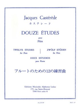12 Etudes (or 12 Studies) for Flute Jacques Casterede