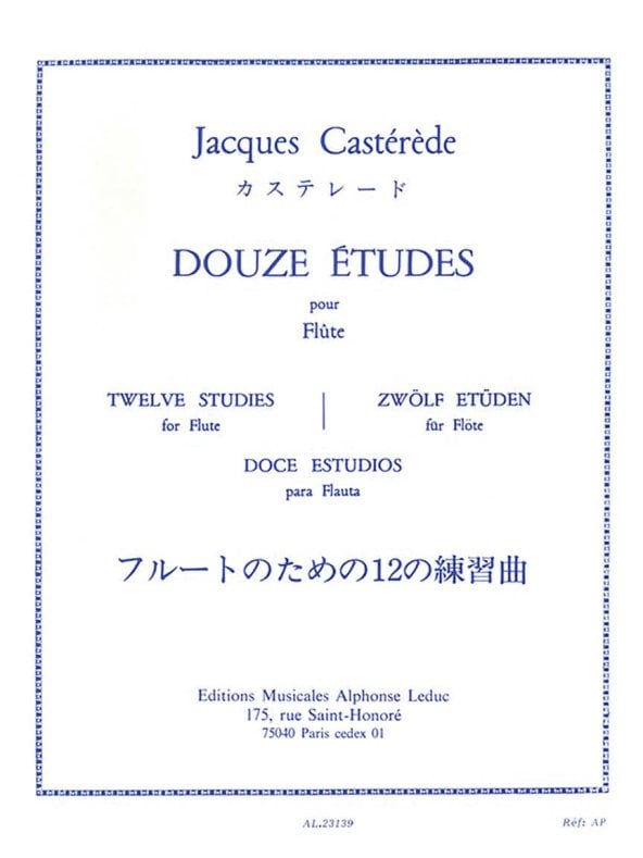 12 Etudes (or 12 Studies) for Flute Jacques Casterede