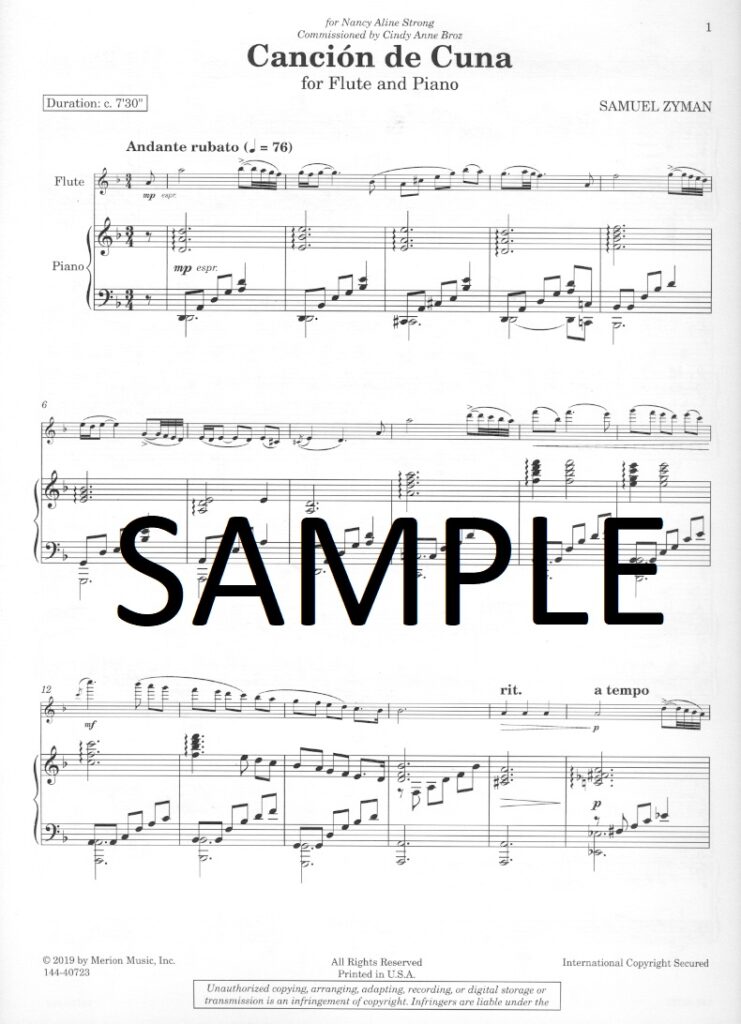 Buy Cancion de Cuna Online at $13.5 - Flute World