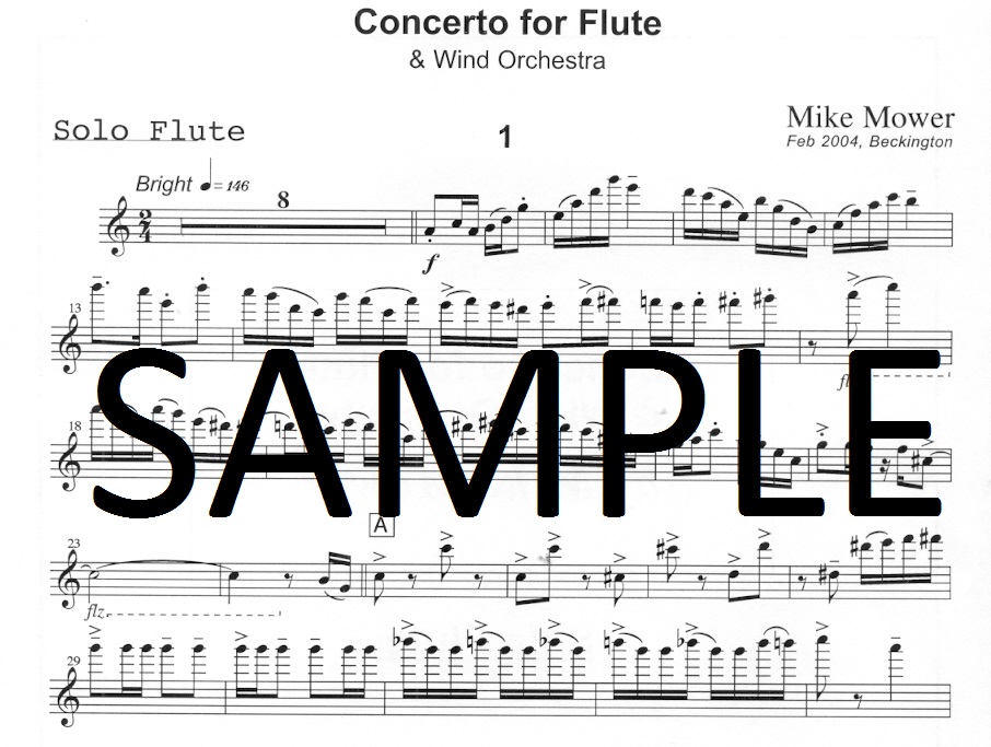 Buy Concerto for Flute and Wind Orchestra Solo Flute Part and CD Only