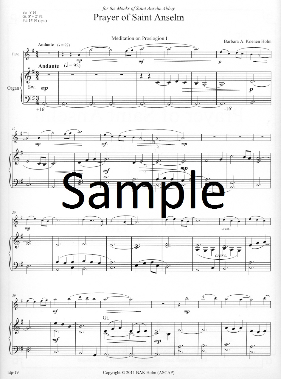 Buy Prayer of Saint Anselm Online at 15 Flute World