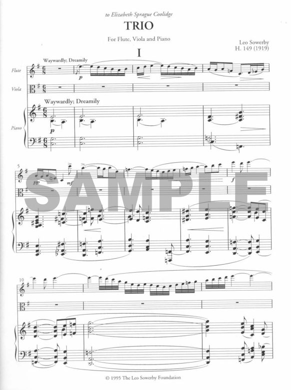 Buy Trio for Flute, Viola and Piano H149 Online at 25 Flute World