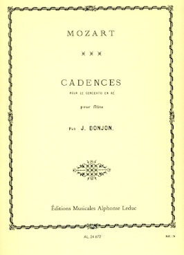 Cadenzas to Mozart Concerto 2 in D (K314/285d)