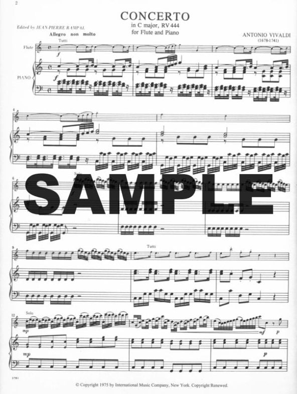 Buy Concerto in C (RV444) (FVI#5) (P78) Online at $12.75 - Flute World