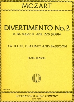 Divertimento #2 (K439B) in Bb (parts only)