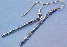 Flute Earrings - Silver Finish
