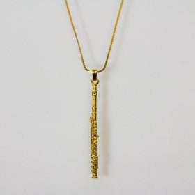 Flute Necklace - 24K Gold Plated