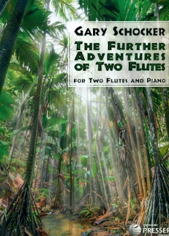 sheet music for two flutes and piano