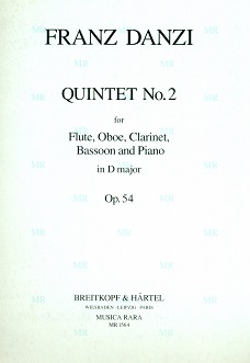 Op54 #2 Quintet in D (parts and piano score)