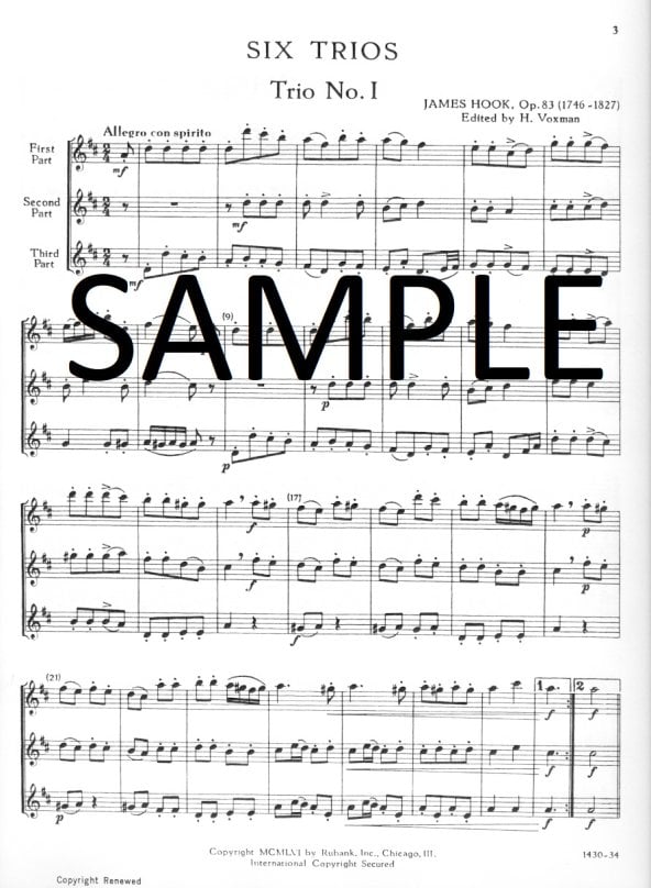 Buy Six Trios, op83 (Score Only) Online at $8.99 - Flute World
