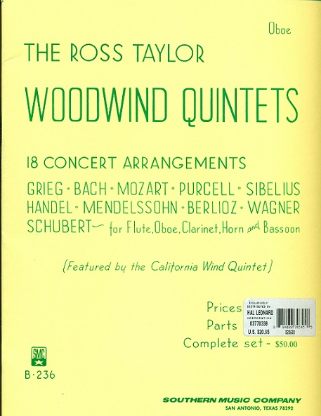 Ross Taylor Woodwind Quintets - oboe part