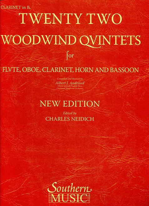 Twenty-two Woodwind Quintets - clarinet part