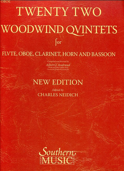 Twenty-two Woodwind Quintets - oboe part