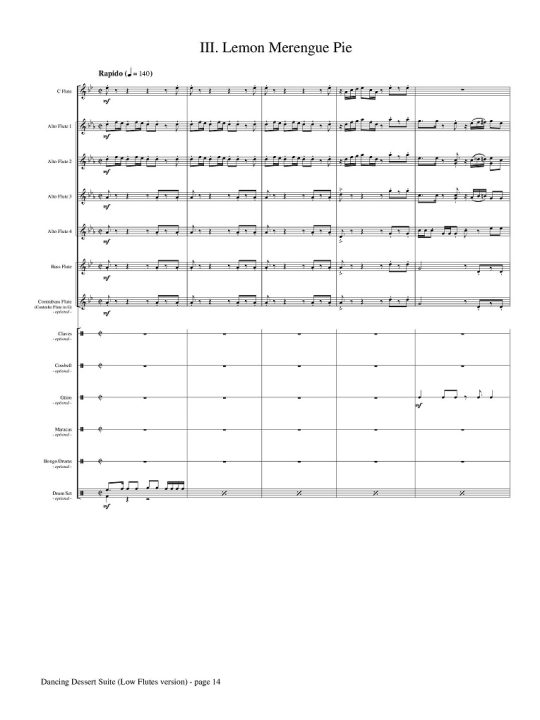 Buy Dancing Dessert Suite for Low Flute Choir and Percussion Online at