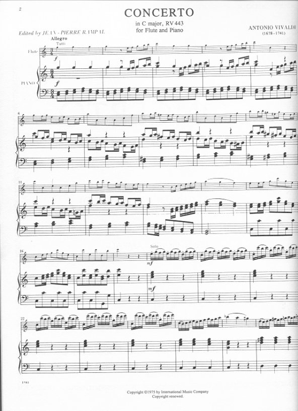 Buy Concerto in C (RV443) (FVI#4) (P79) Online at $14.25 - Flute World