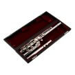 silver alto flute in case with straight headjoint, made by jupiter flutes