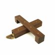 Multi Peg Wood Cross Flute Stand - Walnut