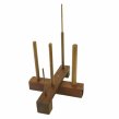 Multi Peg Wood Cross Flute Stand - Walnut