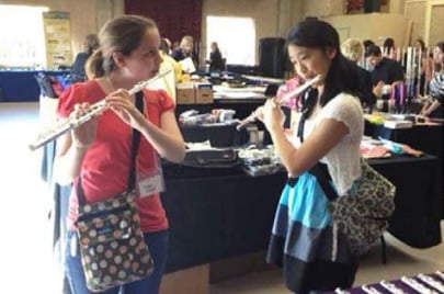 Girls playing flute