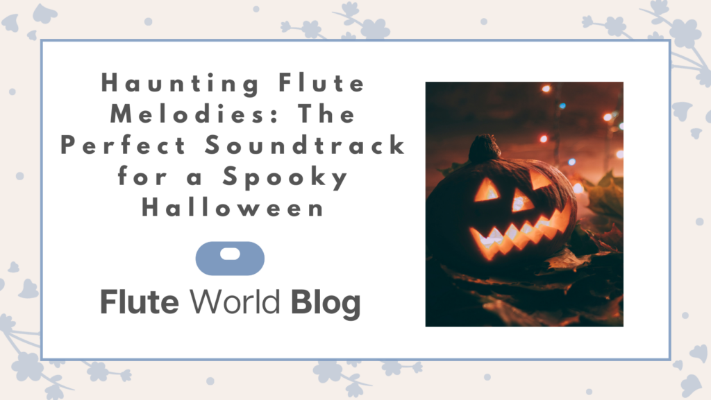 blog halloween flute music, pumpkin with orange background