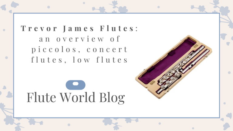 Trevor James Flutes: overview of piccolos, concert flutes and low flutes blog, picture of trevor james flute in wood flute case