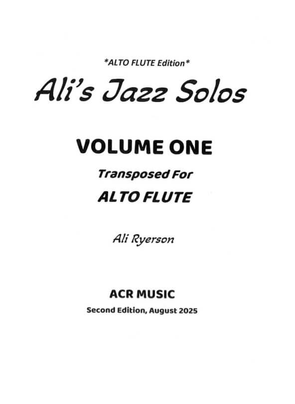 Ali Ryerson Jazz Solos ALTO FLUTE