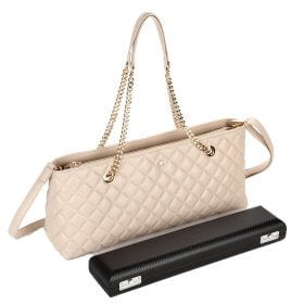 Ula Ula “Chic Quilted” Flute Bag Beige Eggshell 1